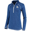 Los Angeles Dodgers Majestic Women's Don't Stop Trying Cool Base Half-Zip Pullover Jacket - Royal