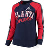 Atlanta Braves G-III 4Her by Carl Banks Women's Perfect Pitch Pullover Sweatshirt - Navy/Red
