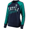 Seattle Mariners G-III 4Her by Carl Banks Women's Perfect Pitch Pullover Sweatshirt - Navy/Aqua
