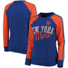 New York Mets G-III 4Her by Carl Banks Women's Perfect Pitch Pullover Sweatshirt - Royal/Orange