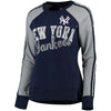 New York Yankees G-III 4Her by Carl Banks Women's Perfect Pitch Pullover Sweatshirt - Navy/Gray
