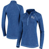 Kansas City Royals Majestic Women's Don't Stop Trying Cool Base Half-Zip Pullover Jacket - Royal