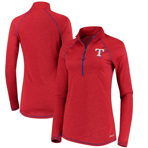 Texas Rangers Majestic Women's Don't Stop Trying Cool Base Half-Zip Pullover Jacket - Red