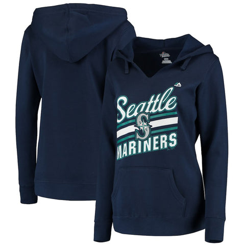 Seattle Mariners Majestic Women's Prime Example Pullover Hoodie - Navy