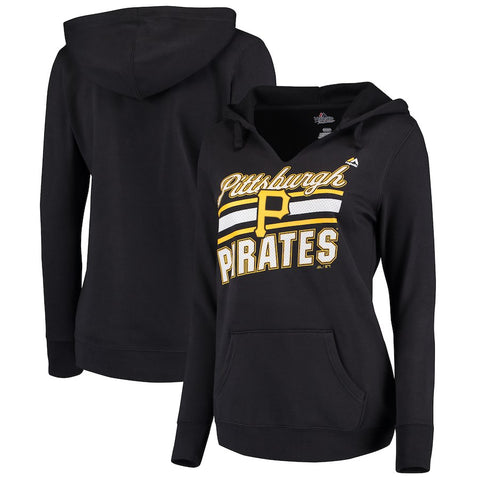 Pittsburgh Pirates Majestic Women's Prime Example Pullover Hoodie - Black