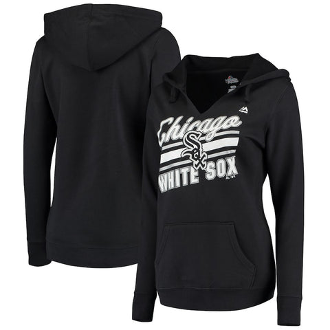 Chicago White Sox Majestic Women's Prime Example Pullover Hoodie - Black