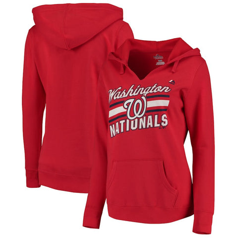 Washington Nationals Majestic Women's Prime Example Pullover Hoodie - Red