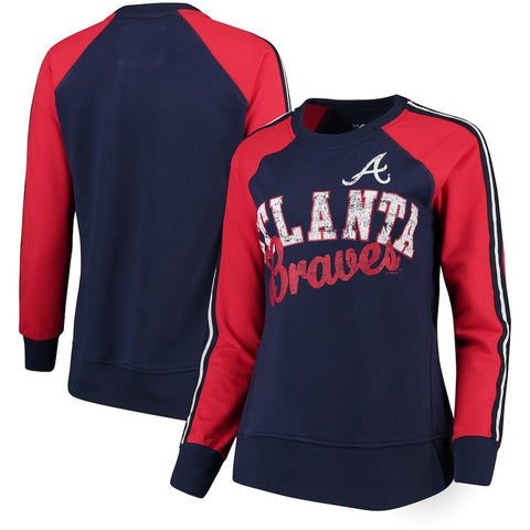 Atlanta Braves G-III 4Her by Carl Banks Women's Perfect Pitch Pullover Sweatshirt - Navy/Red