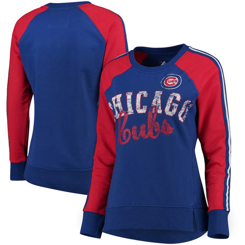 Chicago Cubs G-III 4Her by Carl Banks Women's Perfect Pitch Pullover Sweatshirt - Royal/Red