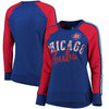 Chicago Cubs G-III 4Her by Carl Banks Women's Perfect Pitch Pullover Sweatshirt - Royal/Red