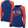 New York Mets G-III 4Her by Carl Banks Women's Perfect Pitch Pullover Sweatshirt - Royal/Orange