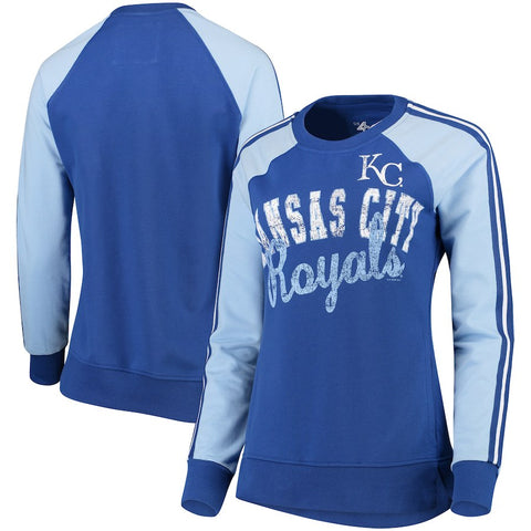 Kansas City Royals G-III 4Her by Carl Banks Women's Perfect Pitch Pullover Sweatshirt - Royal/Light Blue