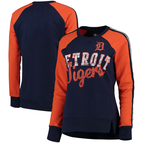 Detroit Tigers G-III 4Her by Carl Banks Women's Perfect Pitch Pullover Sweatshirt - Navy/Orange