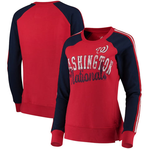 Washington Nationals G-III 4Her by Carl Banks Women's Perfect Pitch Pullover Sweatshirt - Red/Navy
