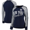 New York Yankees G-III 4Her by Carl Banks Women's Perfect Pitch Pullover Sweatshirt - Navy/Gray
