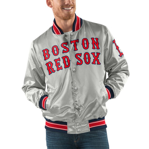 Boston Red Sox Starter Start the Closer Full Snap Jacket - Gray