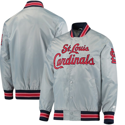 St. Louis Cardinals Starter Start the Closer Full Snap Jacket - Gray