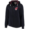 Cleveland Indians Soft as a Grape Women's Plus Size Pennant Race Full-Zip Hoodie - Navy