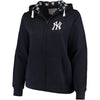 New York Yankees Soft as a Grape Women's Plus Size Pennant Race Full-Zip Hoodie - Navy