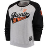 San Francisco Giants Soft as a Grape Women's Plus Size Payoff Pitch Color Blocked Sweatshirt - Gray/Black