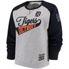 Detroit Tigers Soft as a Grape Women's Plus Size Payoff Pitch Color Blocked Sweatshirt - Gray/Navy