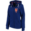 New York Mets Soft as a Grape Women's Line Drive Full-Zip Hoodie - Royal