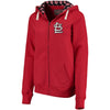 St. Louis Cardinals Soft as a Grape Women's Line Drive Full-Zip Hoodie - Red