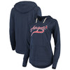 Los Angeles Angels Soft As A Grape Women's Third Strike Tri-Blend V-Neck Pullover Hoodie - Navy