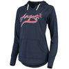 Los Angeles Angels Soft As A Grape Women's Third Strike Tri-Blend V-Neck Pullover Hoodie - Navy