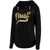 Pittsburgh Pirates Soft As A Grape Women's Third Strike Tri-Blend V-Neck Pullover Hoodie - Black