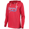 Texas Rangers Soft As A Grape Women's Third Strike Tri-Blend V-Neck Pullover Hoodie - Red