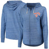New York Mets Soft as a Grape Women's Plus Size Infield Fly Full Zip Hoodie - Heathered Royal