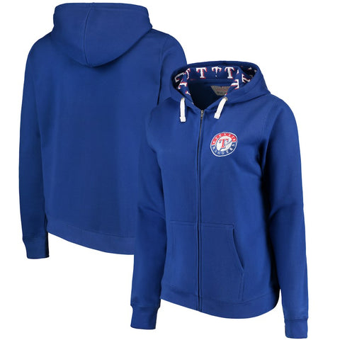 Texas Rangers Soft as a Grape Women's Plus Size Pennant Race Full-Zip Hoodie - Royal