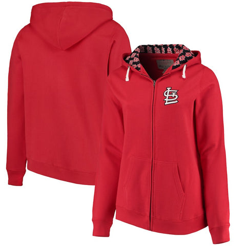 St. Louis Cardinals Soft as a Grape Women's Plus Size Pennant Race Full-Zip Hoodie - Red