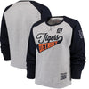 Detroit Tigers Soft as a Grape Women's Plus Size Payoff Pitch Color Blocked Sweatshirt - Gray/Navy