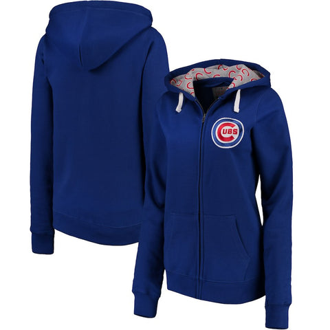 Chicago Cubs Soft as a Grape Women's Line Drive Full-Zip Hoodie - Royal
