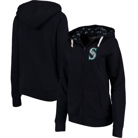 Seattle Mariners Soft as a Grape Women's Line Drive Full-Zip Hoodie - Navy