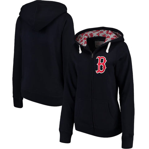 Boston Red Sox Soft as a Grape Women's Line Drive Full-Zip Hoodie - Navy