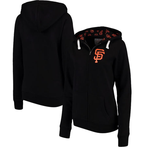 San Francisco Giants Soft as a Grape Women's Line Drive Full-Zip Hoodie - Black