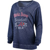 Atlanta Braves Soft as a Grape Women's Home Run Swing Sweatshirt - Navy