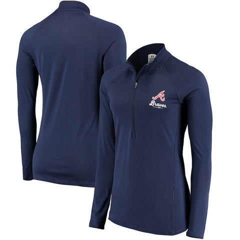Atlanta Braves Under Armour Women's Space Performance Half-Zip Jacket - Navy
