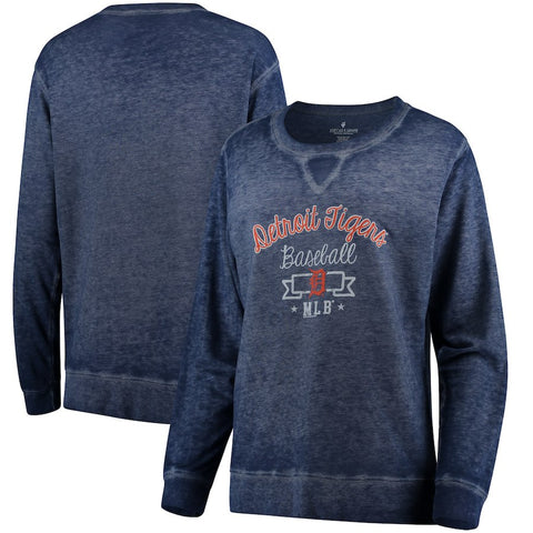 Detroit Tigers Soft as a Grape Women's Home Run Swing Sweatshirt - Navy