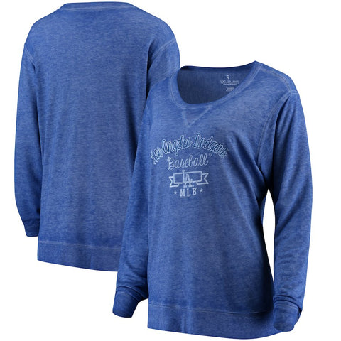 Los Angeles Dodgers Soft as a Grape Women's Home Run Swing Sweatshirt - Royal