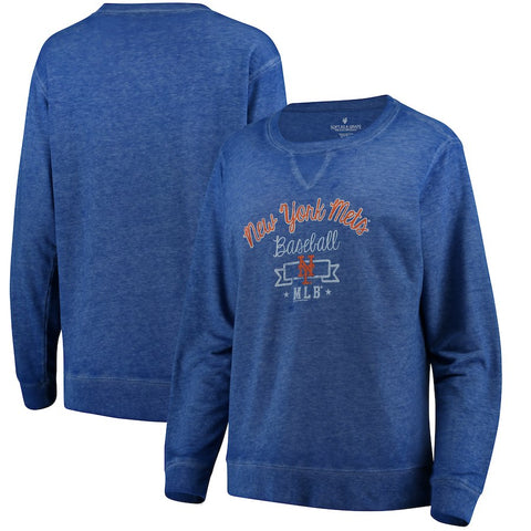 New York Mets Soft as a Grape Women's Home Run Swing Sweatshirt - Royal