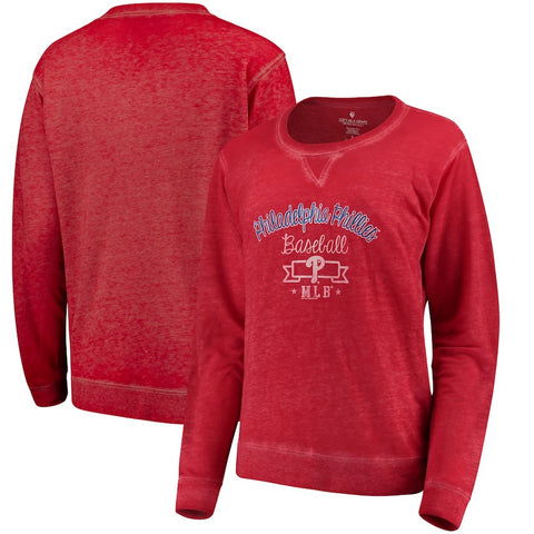 Philadelphia Phillies Soft as a Grape Women's Home Run Swing Sweatshirt - Red