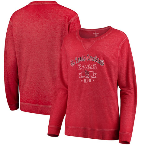 St. Louis Cardinals Soft as a Grape Women's Home Run Swing Sweatshirt - Red