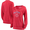 Texas Rangers Soft as a Grape Women's Home Run Swing Sweatshirt - Red