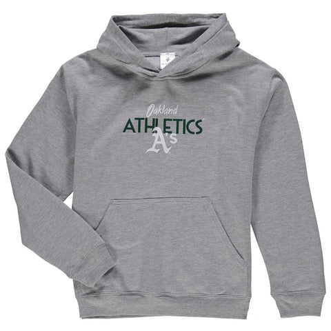Oakland Athletics Soft as a Grape Youth Around the Horn Hoodie - Gray
