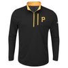 Pittsburgh Pirates Majestic Big & Tall 643 Half-Zip Pullover Jacket - Black