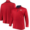 Washington Nationals Majestic Big & Tall 643 Half-Zip Pullover Jacket - Red